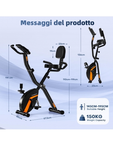 VANNECT Cyclette Pieghevole con... VANNECT Cyclette Pieghevole con...