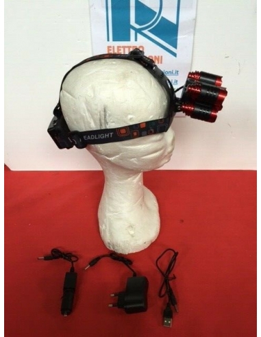 Torcia Lampada Frontale LED 2000LM...