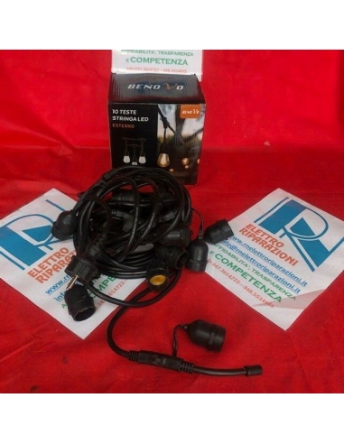 Catena luminosa E27 pendente con 10...