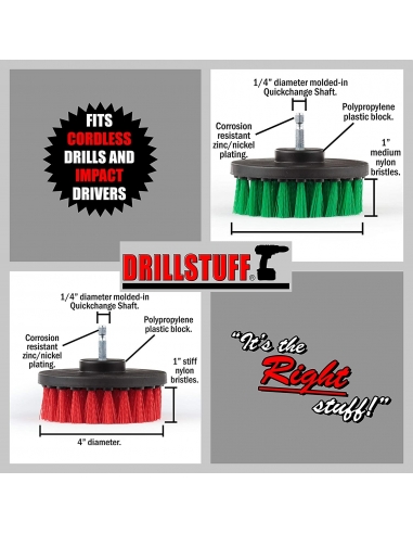 Spazzole trapano Drillstuff pulizia... Spazzole trapano Drillstuff pulizia...