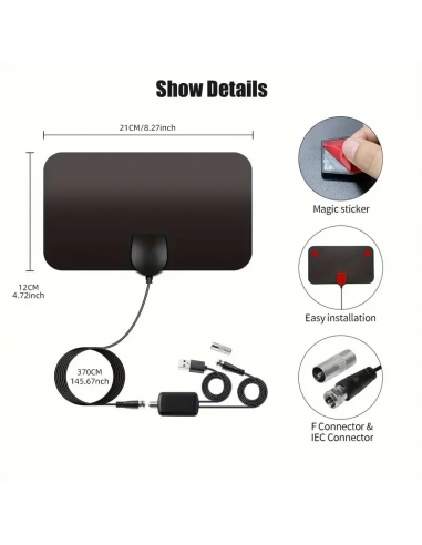 CiaoTech Antenna UHDTV ultra sottile...