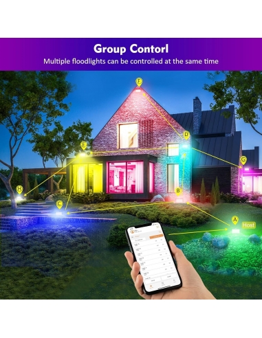 Faretto LED da Esterno RGB 30W...