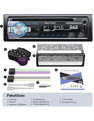Autoradio D-1901 Stereo FM RDS...