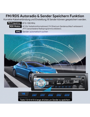 Autoradio D-1901 Stereo FM RDS...