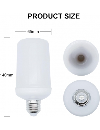 Sayapeiy E27 4 Lampade a Fiamma 15W...