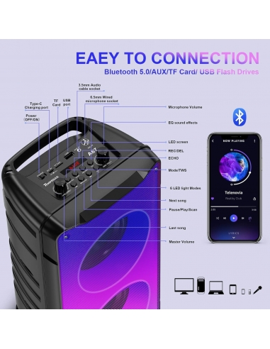 Tamproad A67 Cassa Bluetooth, 60W...