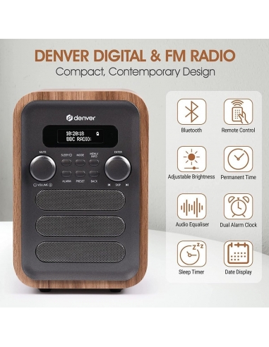 Denver DAB-48GREY Radio digitale DAB+...