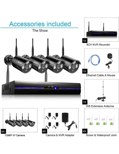 REIGY P2P 3MP Kit Videosorveglianza...