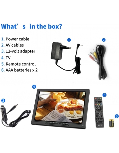KCR TV digitale portatile DVB-T2,...