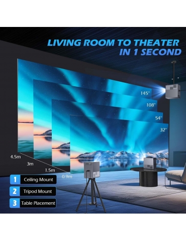 Mini Proiettore TY265 4k Portatile,...