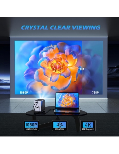 Mini Proiettore TY265 4k Portatile,...