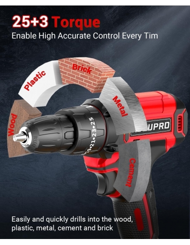 MHPRO Trapano Avvitatore Batteria...