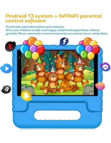 JUSYEA J8 Tablet bambini 64GB ROM 7"...