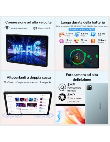 OSCAL PAD 50 Tablet 10 Pollici WiFi,...