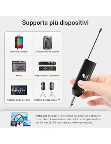 TONOR TW621 Microfono Wireless UHF...