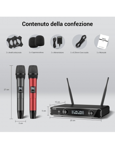 TONOR TW450 Microfoni senza fili,...