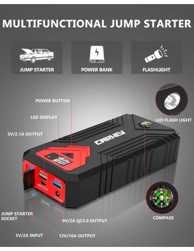 CARHEV JS01 3000A Avviatore Batteria,...