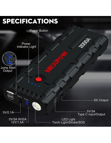 NEXPOW G17 Avviatore Batteria Auto,...