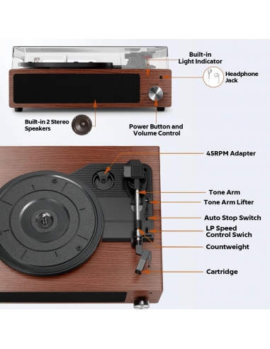 FYDEE A6 Giradischi Vinile Portatile...