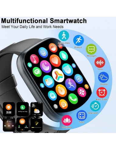 POOUNUR T80 Smartwatch Uomo Donna con...