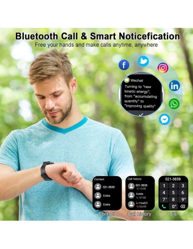 POOUNUR T80 Smartwatch Uomo Donna con...