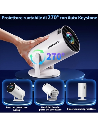 NONETE NT20 Proiettore 1080P FHD Mini...