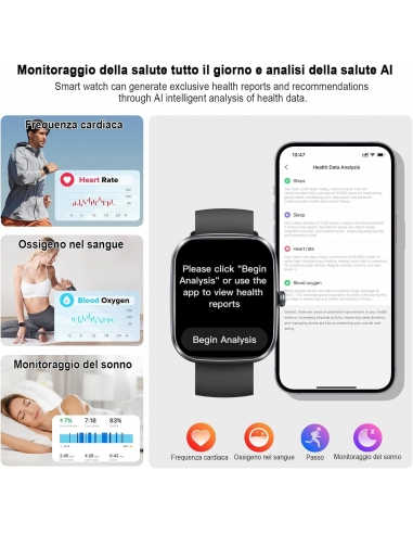 UAUE T60 Smartwatch Uomo Donna, 2025...