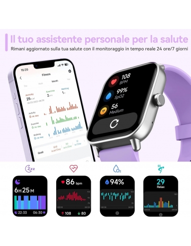 Smartwatch IDW19  Donna, 1,80"...