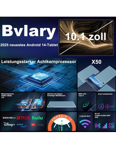 Bvlary Android 14 Tablet 10"16 GB RAM...