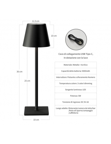 Visdanfo 2 x Lampada da Tavolo...