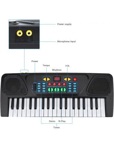 Wakects M3768 Tastiera Elettronica 37...