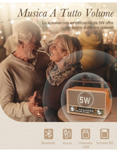 PRUNUS J-120 Radio Portatile Vintage...