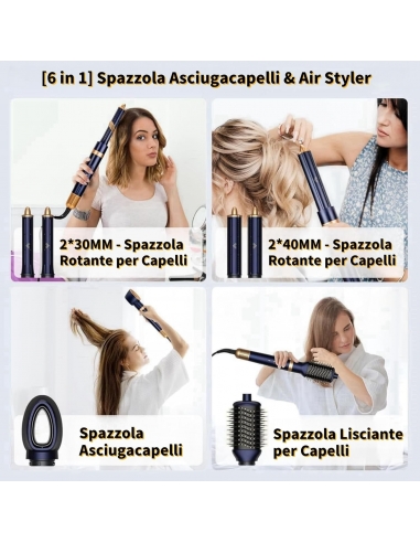 CWEIXI  Asciugacapelli 6 in 1 con Air...