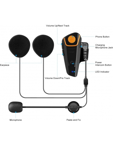 BETOWEY BT-S2 Interfono Moto...