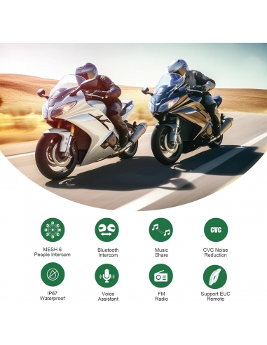 EJEAS Q8 Mesh 3.0 Interfono Singolo...