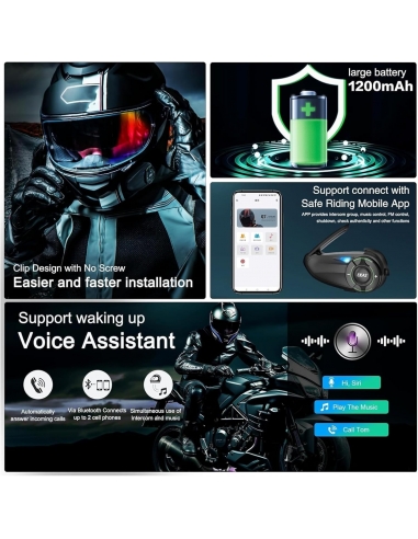 EJEAS Q8 Mesh 3.0 Interfono Singolo...