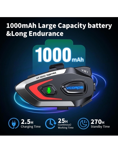 VCOROS VR1 Interfono Casco Moto...