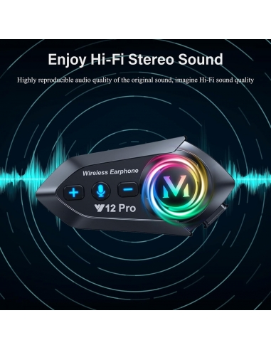 HELMET V12PRO Interfono Moto Casco...