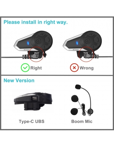 BETOWEY BT-S3 Interfono Moto...