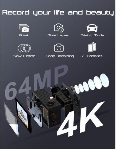 Apexcam M80AIR 4K 60FPS EIS Action...