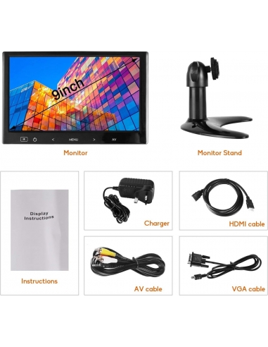 WHOLEV Monitor CCTV da 9 pollici HD...