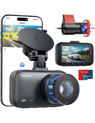ZHIROAD Dash Cam Auto Doppia 4K+1080P...