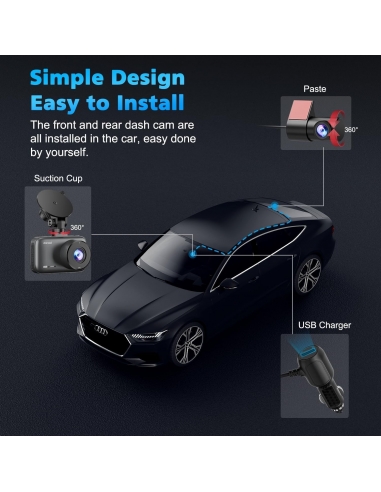 ZHIROAD Dash Cam Auto Doppia 4K+1080P...