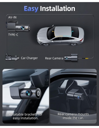 CIEVIE D100 4K Dash Cam Auto 1,5″...