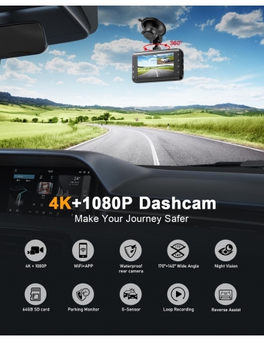 Discovery K20S Pro Dash Cam Auto 4K...