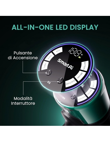 SmartAI V5 Aspirapolvere senza Fili,...