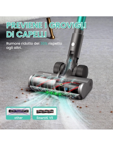 SmartAI V5 Aspirapolvere senza Fili,...
