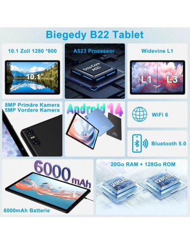 Biegedy B22 Tablet Android 14...