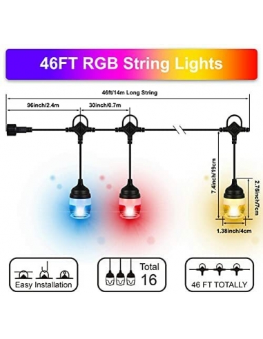 Catena Luminosa LED RGB 14M...