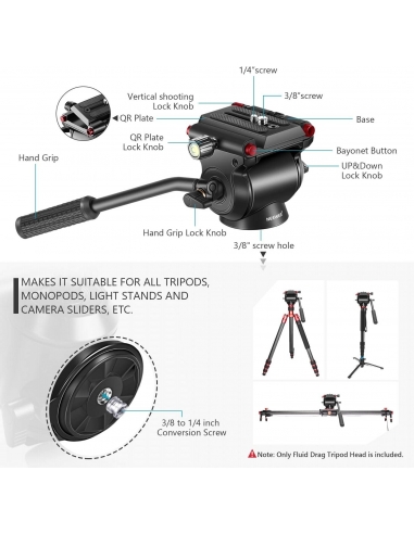 Neewer Testa Orientabile Fluida...